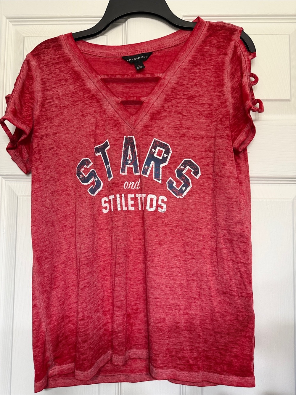 Rock & Republic Coral Red Crew Neck Tee